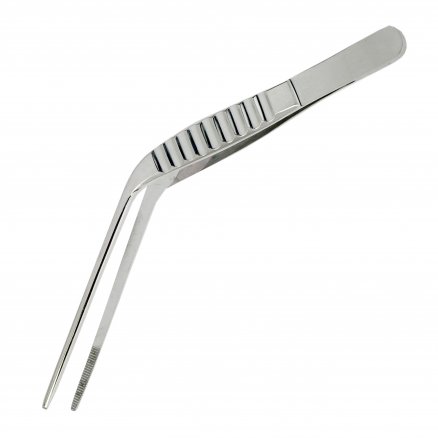 Пінцет вушний по Troeltsch, горизонтально - зігнутий, анатомічний. Довжина 10,5 см, робоча частина 17х2 мм